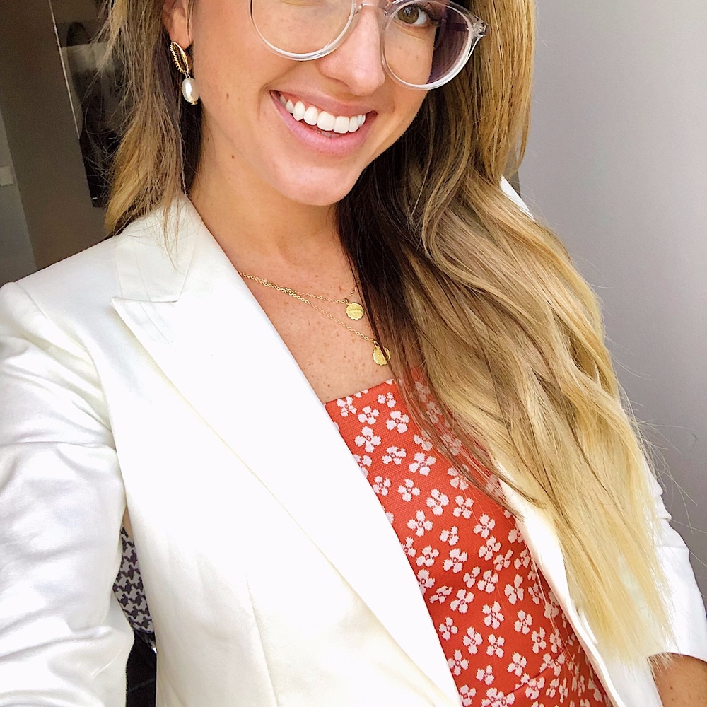 White Linen Quarter Sleeved Loft Blazer